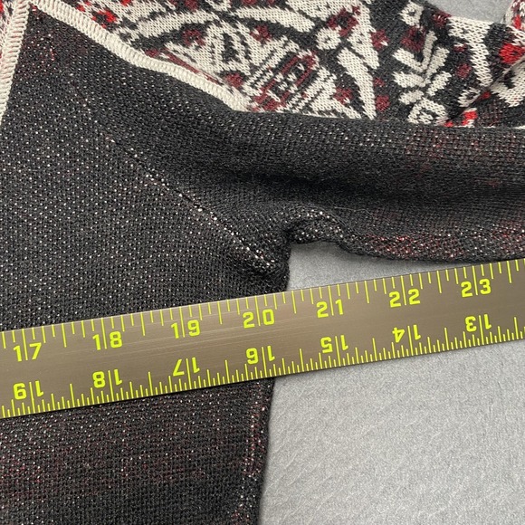 Icelandic Design Sweater Womens Large Black Fair Isle Full Zip Mock Neck Ski - Picture 9 of 11